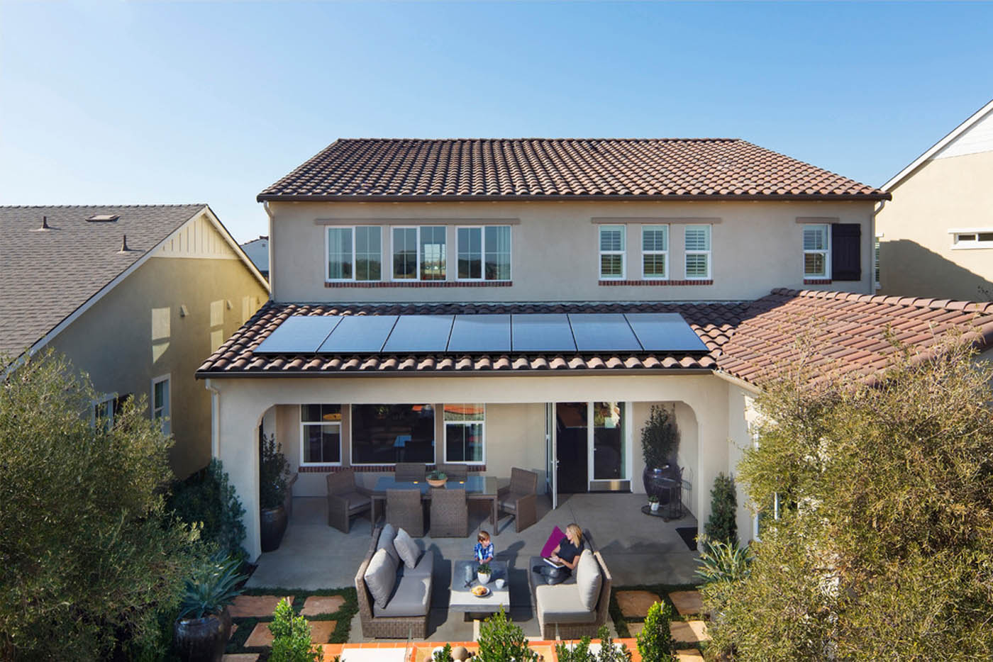 A home with home with solar by solar contractors in Alpharetta.